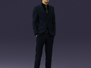 man in black suit 0297 3D Модель