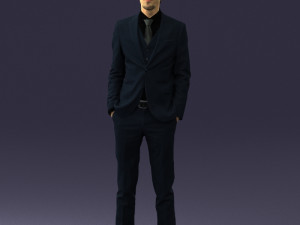 man in black suit 0297 3D Модель