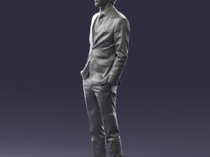 man in black suit 0297 3D Модель