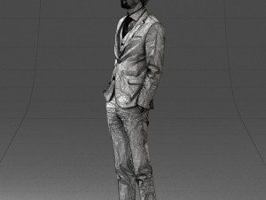 man in black suit 0297 3D Модель