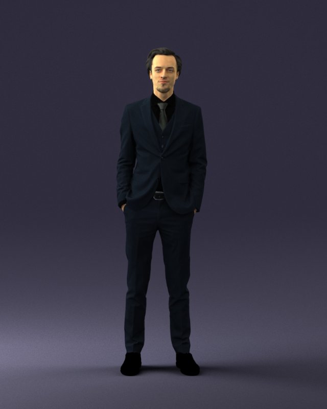 man in black suit 0297 3d print ready Modello di stampa 3D .c4d .max .obj .3ds .fbx .stl .blend 
