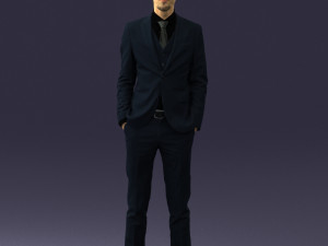man in black suit 0297 3d print ready 3D Print Model