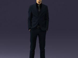 man in black suit 0297 3d print ready Modello di stampa 3D