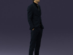 man in black suit 0297 3d print ready Modello di stampa 3D