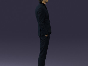 man in black suit 0297 3d print ready Modello di stampa 3D