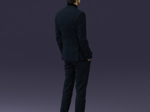 man in black suit 0297 3d print ready Modello di stampa 3D