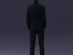 man in black suit 0297 3d print ready Modello di stampa 3D
