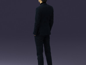 man in black suit 0297 3d print ready Modello di stampa 3D