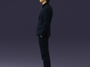 man in black suit 0297 3d print ready Modello di stampa 3D