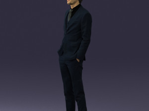 man in black suit 0297 3d print ready Modello di stampa 3D