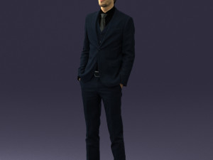 man in black suit 0297 3d print ready Modello di stampa 3D