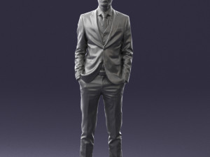 man in black suit 0297 3d print ready Modello di stampa 3D