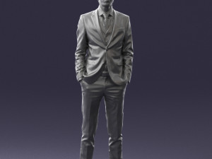 man in black suit 0297 3d print ready Modello di stampa 3D