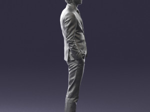 man in black suit 0297 3d print ready Modello di stampa 3D