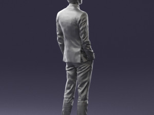 man in black suit 0297 3d print ready Modello di stampa 3D