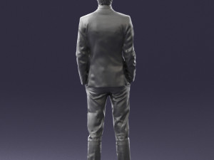 man in black suit 0297 3d print ready Modello di stampa 3D