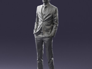 man in black suit 0297 3d print ready Modello di stampa 3D