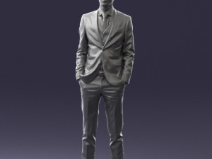 man in black suit 0297 3d print ready Modello di stampa 3D