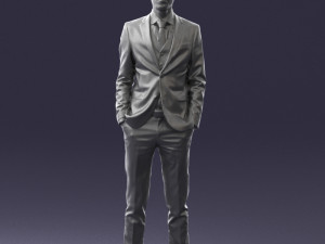 man in black suit 0297 3d print ready Modello di stampa 3D