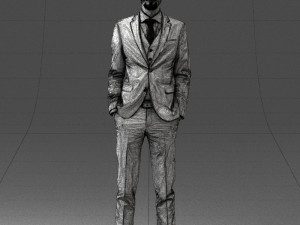 man in black suit 0297 3d print ready Modello di stampa 3D