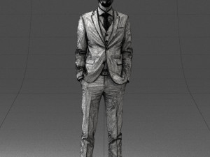 man in black suit 0297 3d print ready Modello di stampa 3D