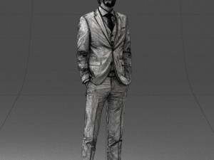 man in black suit 0297 3d print ready Modello di stampa 3D