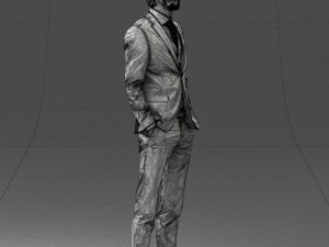 man in black suit 0297 3d print ready Modello di stampa 3D