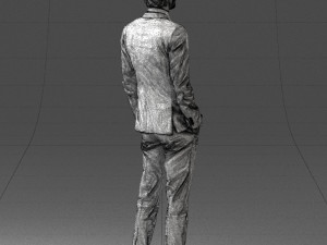 man in black suit 0297 3d print ready Modello di stampa 3D