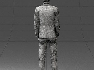 man in black suit 0297 3d print ready Modello di stampa 3D