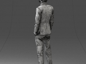 man in black suit 0297 3d print ready Modello di stampa 3D