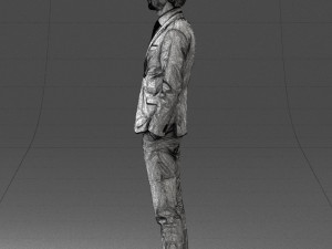 man in black suit 0297 3d print ready Modello di stampa 3D