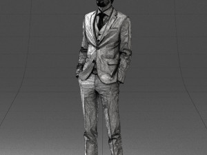 man in black suit 0297 3d print ready Modello di stampa 3D