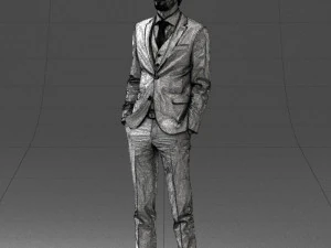 man in black suit 0297 3d print ready 3D Print Model