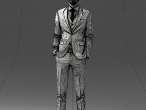 man in black suit 0297 3d print ready Modello di stampa 3D