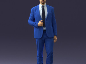 man in blue suit 0298 3D Модель