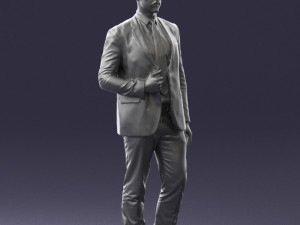 man in blue suit 0298 Modelo 3D