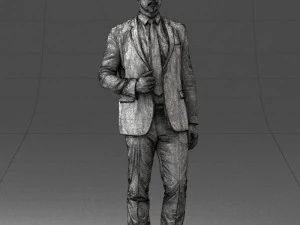 man in blue suit 0298 3D Model
