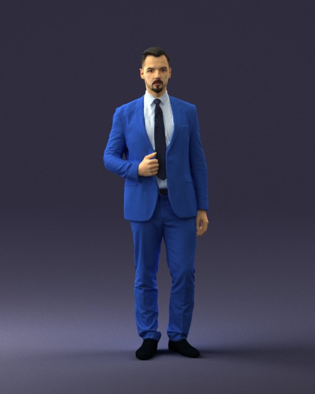 man in blue suit 0298 3d print ready 3D printmodel .c4d .max .obj .3ds .fbx .stl .blend 