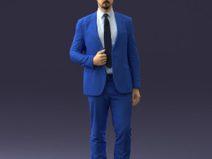 man in blue suit 0298 3d print ready 3D Print Model