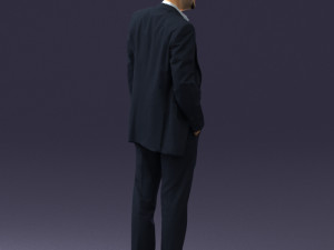 smiling man in grey suit 0309 3D Модель