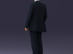 smiling man in grey suit 0309 3D Модель