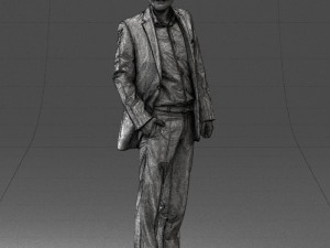 smiling man in grey suit 0309 3D Модель