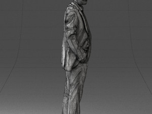 smiling man in grey suit 0309 3D Модель