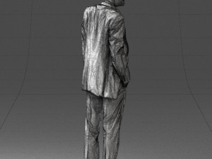 smiling man in grey suit 0309 3D Модель