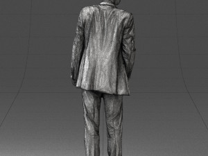 smiling man in grey suit 0309 3D Модель