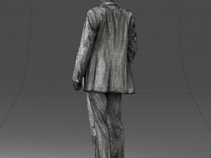smiling man in grey suit 0309 3D Модель