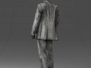 smiling man in grey suit 0309 3D Model