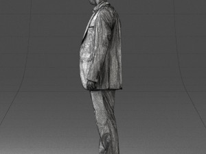 smiling man in grey suit 0309 3D Модель