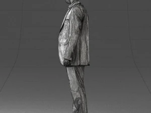 smiling man in grey suit 0309 3D Model