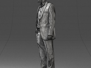 smiling man in grey suit 0309 3D Модель